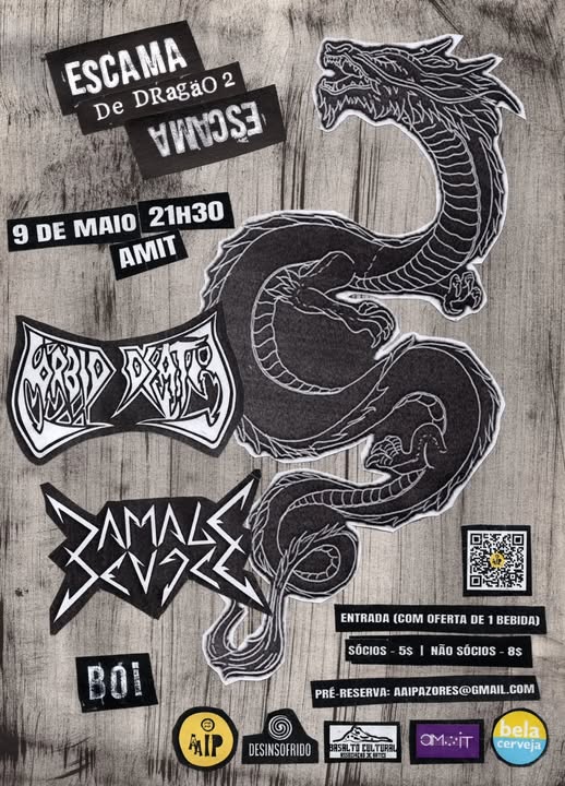 Cartaz do concerto de Morbid Death e Damage Device na Ilha Terceira