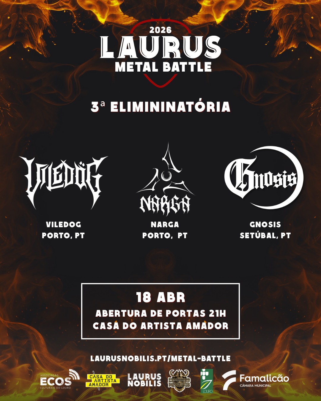 Bandas da terceira eliminatória do Laurus Metal Battle 2026