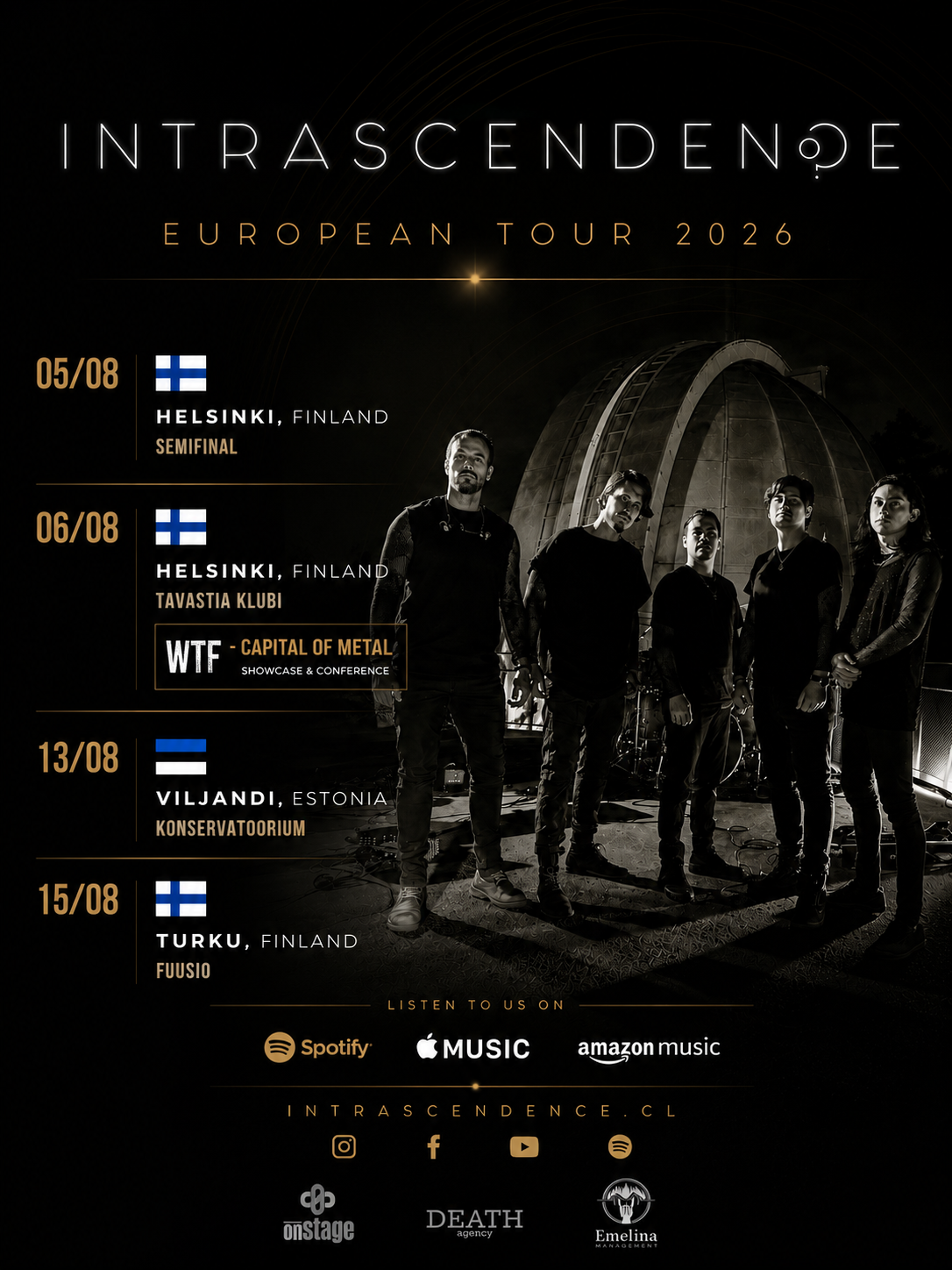 Intrascendence Europe Tour 2026 Poster
