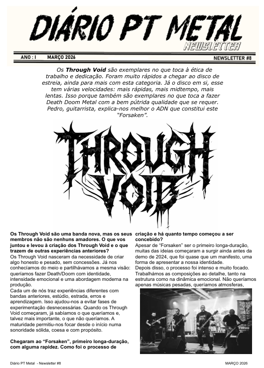 Capa da 8ª Edição do Diário PT Metal